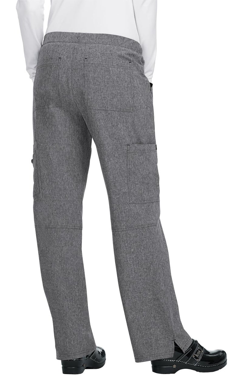 KOI Basics Holly Women's 8-Pocket Stretch Cargo Scrub Pants Heather Grey Large - Image 2